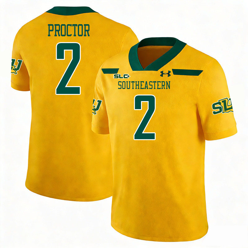 Southeastern Louisiana Lions #2 Kaleb Proctor College Football Jerseys,Uniforms Stitched-Gold